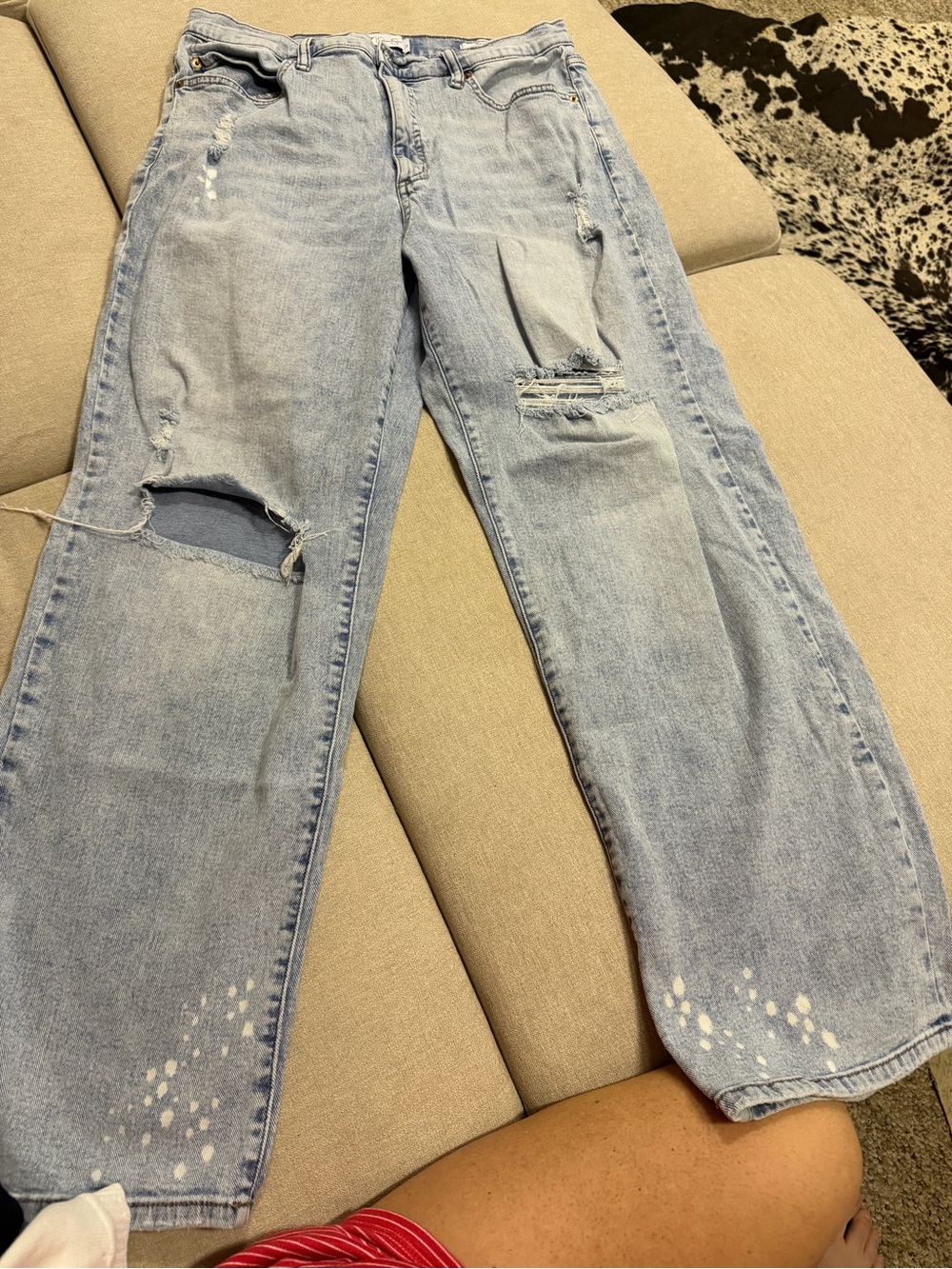 Jessica Simpson Light Blue Distressed Flare Jeans